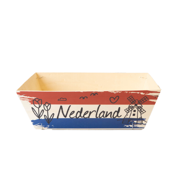 Houten mandje Holland rood wit blauw