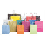 Papieren tasjes gedraaid handvat andere kleur