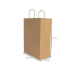 Papieren tasjes gedraaid handvat kraft 240x310x120 - Afbeelding 2