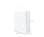 Papieren tasjes gedraaid handvat wit 240x310x120 - Afbeelding 2