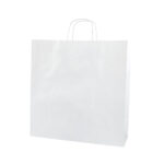 Papieren tasjes gedraaid handvat wit 280x270x160